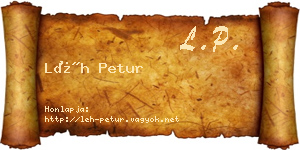 Léh Petur névjegykártya